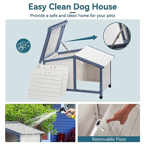 White Small Dog House with PVC Roof G8538