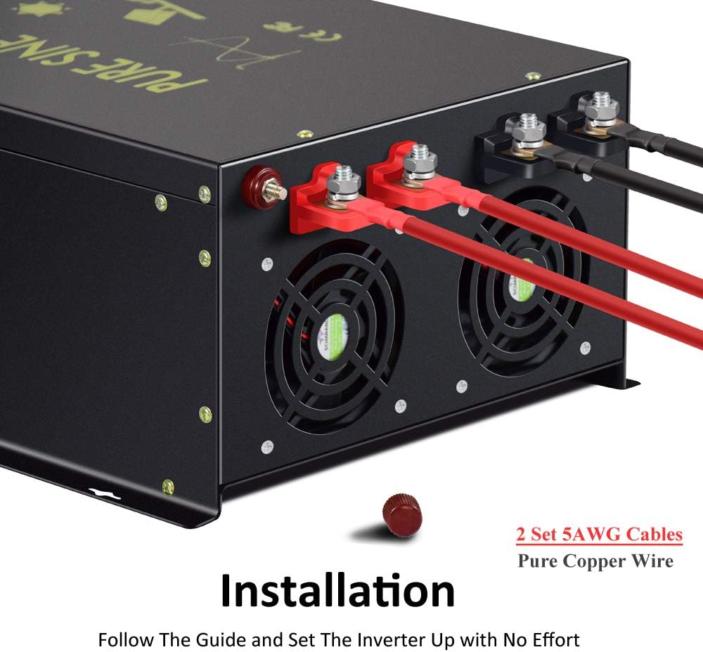 8000 Watt Pure Sine Wave Inverter 12V DC to 120V AC Q783200