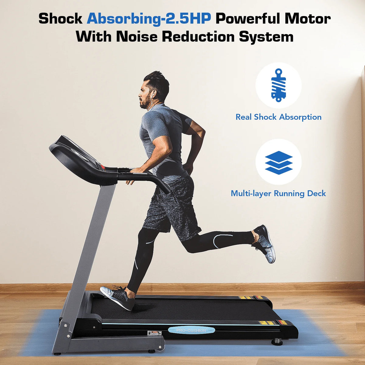 Folding Treadmill 2.5 Horse Power 15 Preset Programs T7684