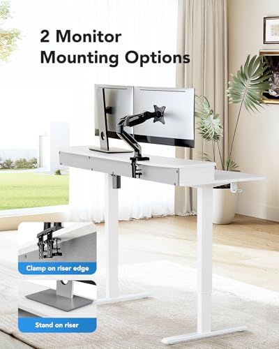 48″ x 24″ Black Electric Standing Desk with 2 Drawers E57057