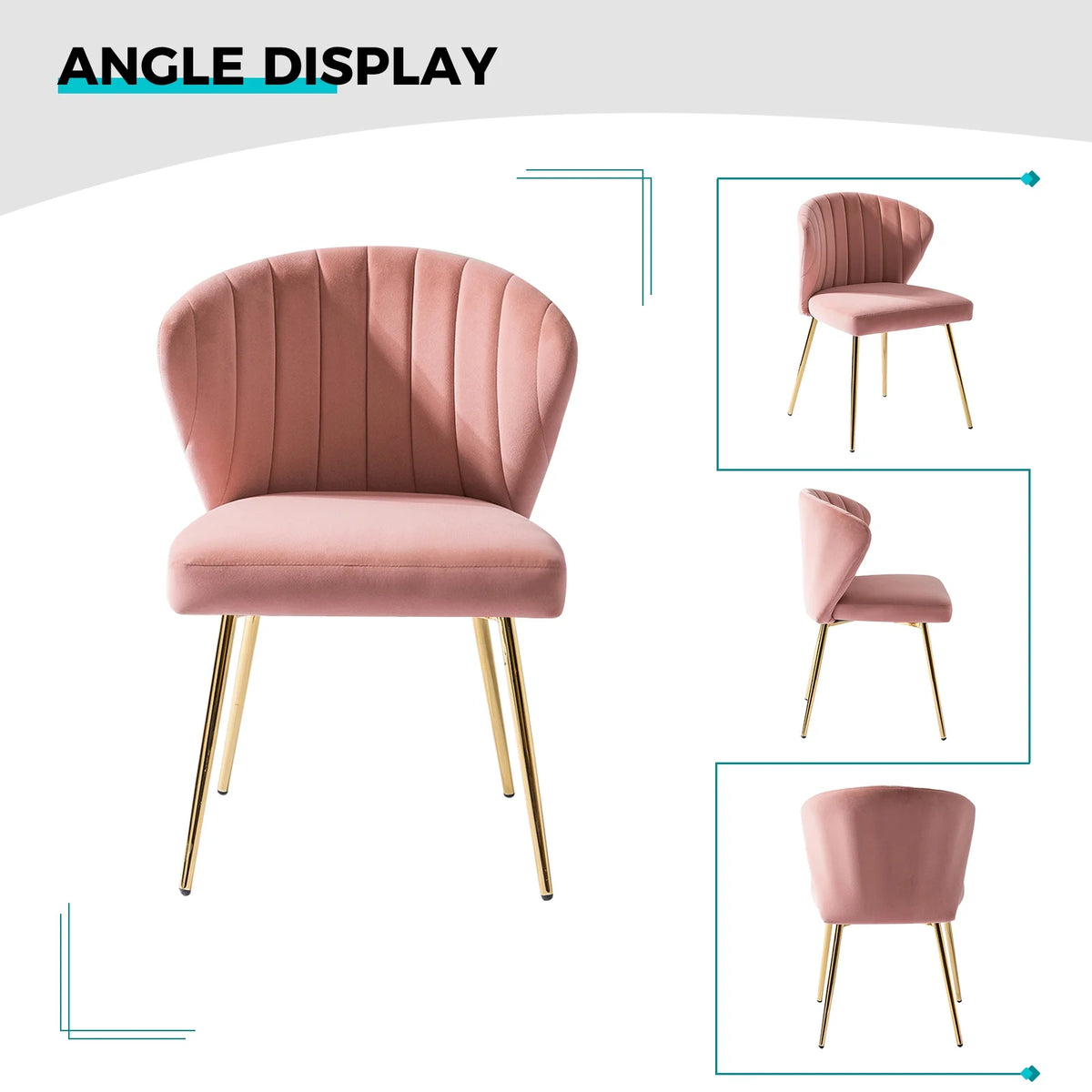 Pink Velvet Upholstered Accent Side Chair O829