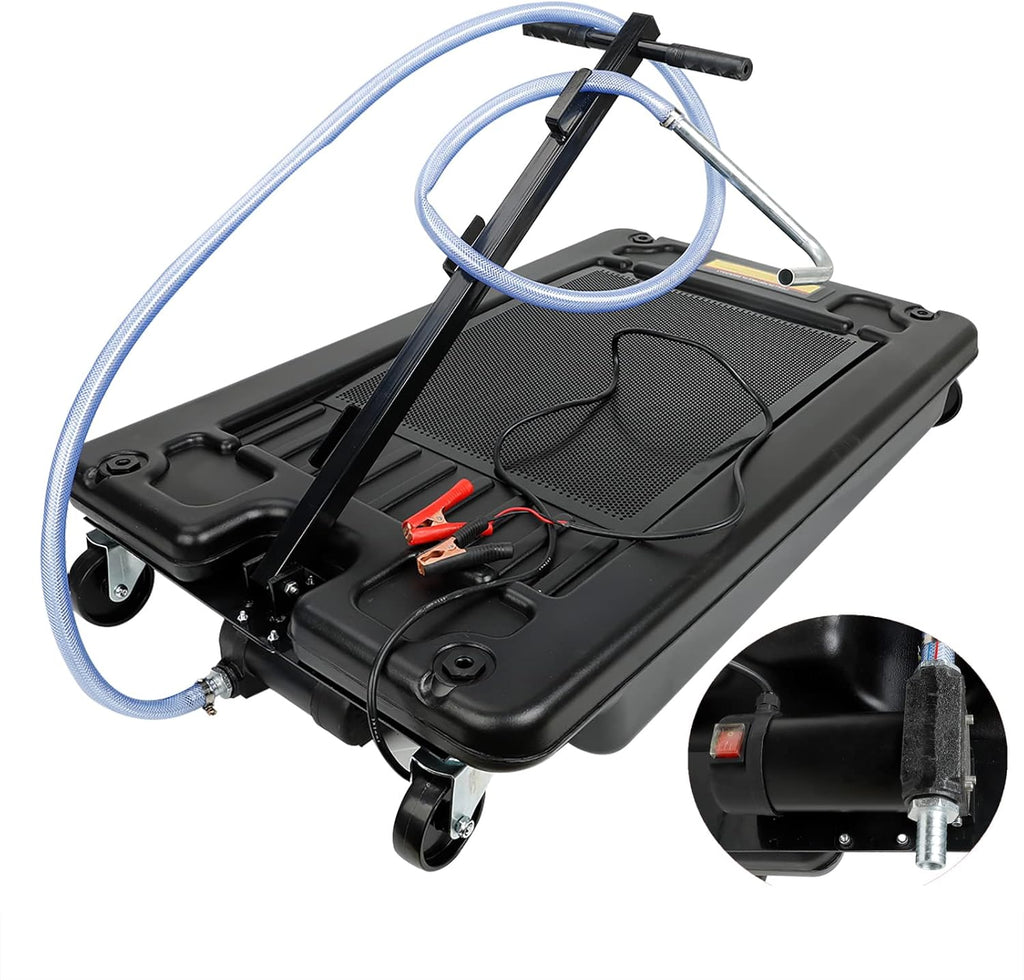 17 Gallon Low Profile Oil Drain Pan with Electric Pump and 8 Hose G50541