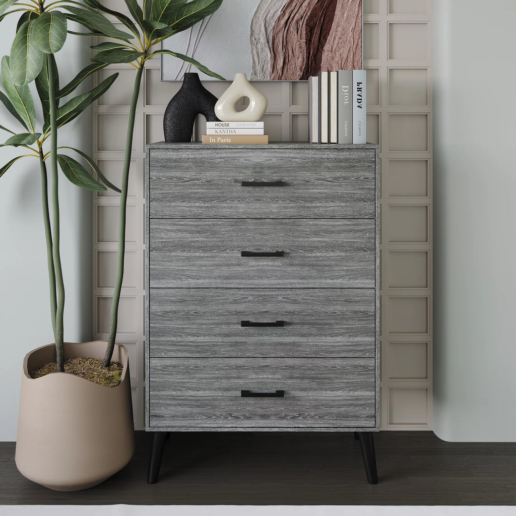 Rustic 4 Drawer Wooden Dresser R740