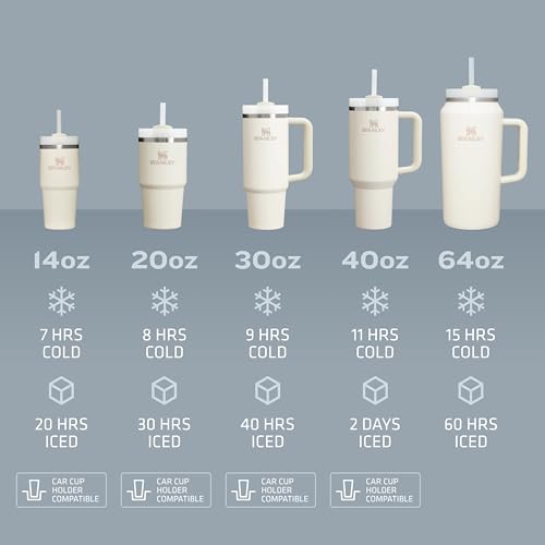40 oz Insulated Stainless Steel Tumbler with Handle & Straw H104574