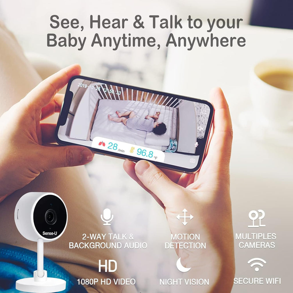 Green Video Baby Monitor with Breathing and Movement Sensor C241