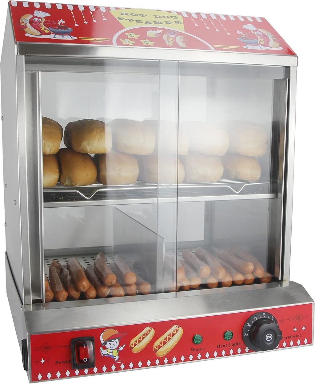 Commercial Hot Dog Steamer with Bun Warmer Machine N1740