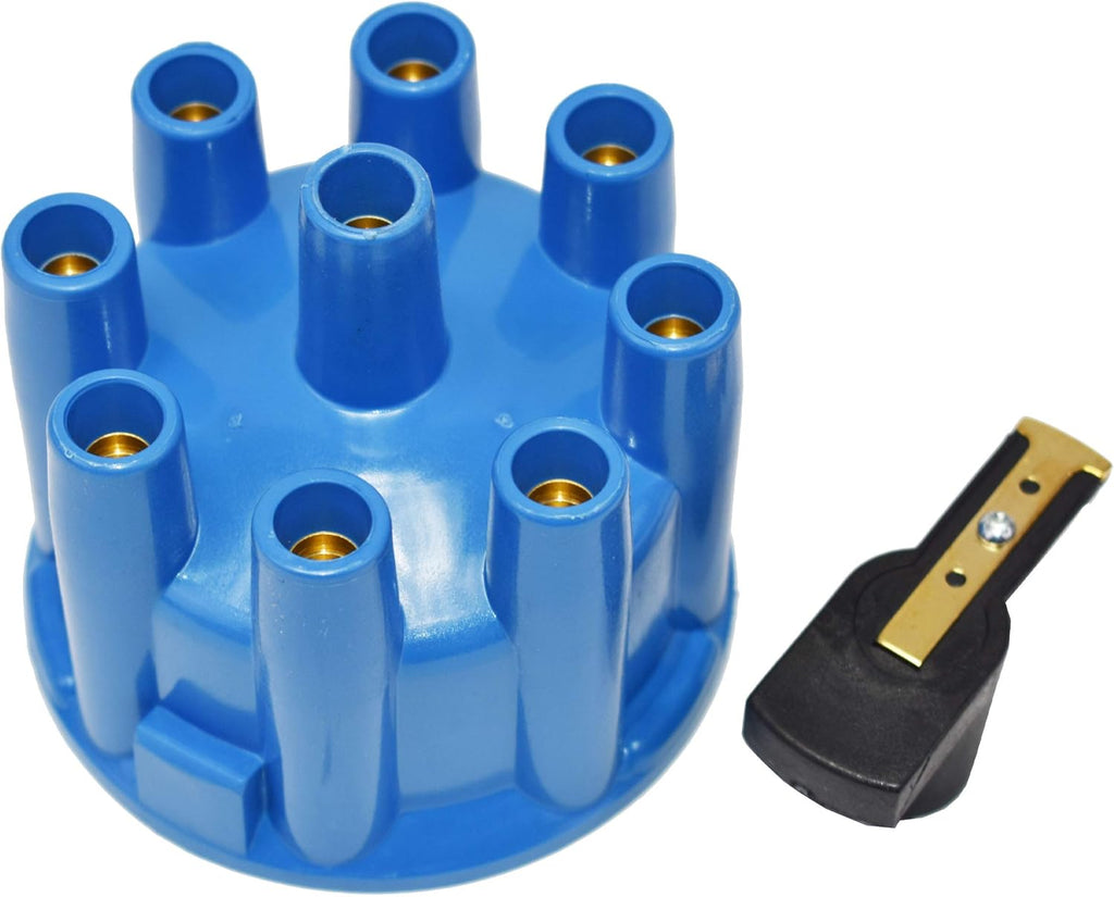 Blue 8 Cylinders Distributor Cap and Rotor Kit M75415