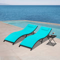 Blue Outdoor Chaise Lounge Chair Set F24232