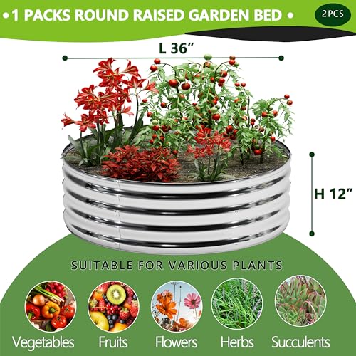 2PCS Galvanized Raised Garden Bed Kit O872674