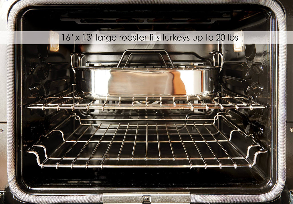 Large Stainless Steel Roaster with Rack W950