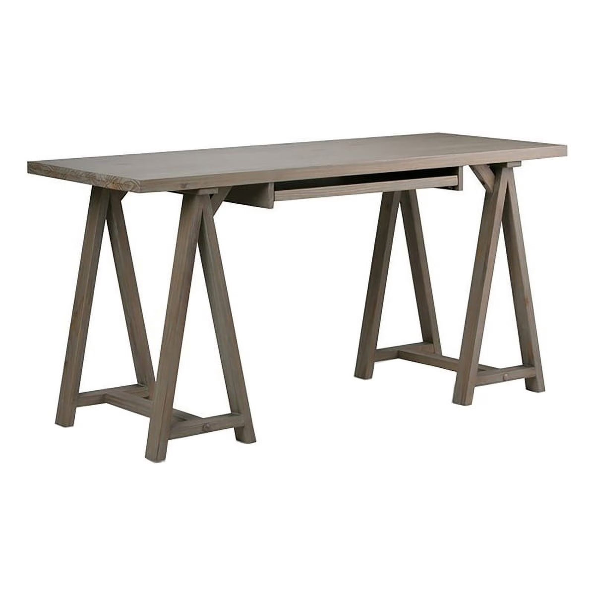 Rustic Solid Wood Computer Desk in Distressed Gray E14796