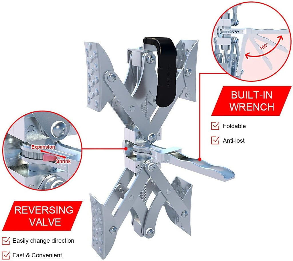 X-Shaped Wheel Chock Stabilizer with Integrated Wrench & Anti-Theft Code Locked, Pack of 2 R71159