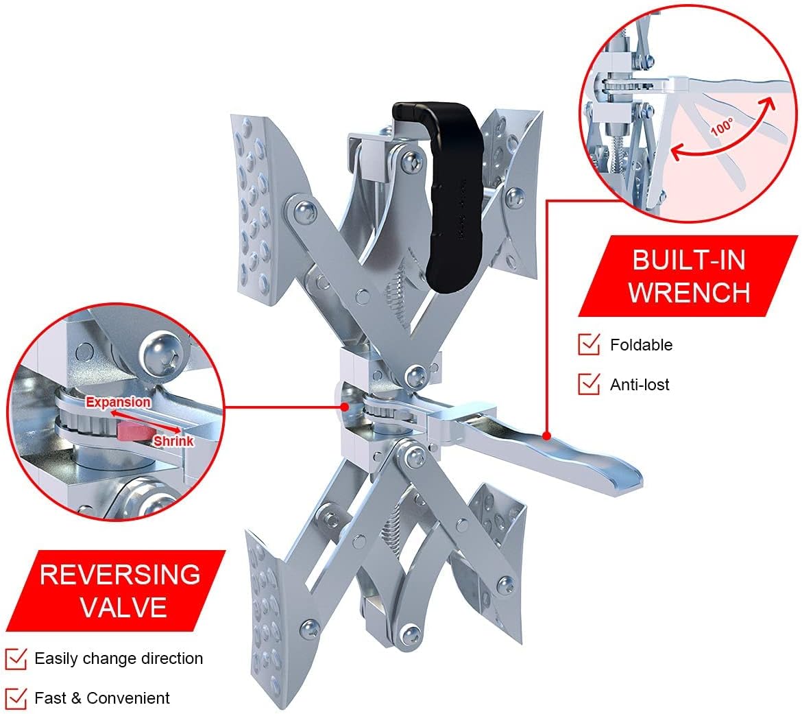 X-Shaped Wheel Chock Stabilizer with Integrated Wrench & Anti-Theft Code Locked, Pack of 2 R71159