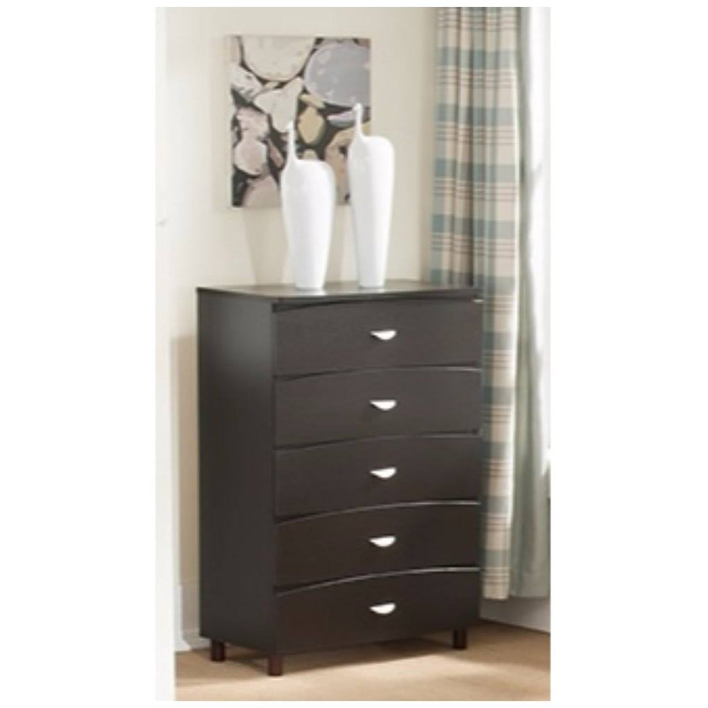 Dark Brown Finish 5 Drawer Chest V37503