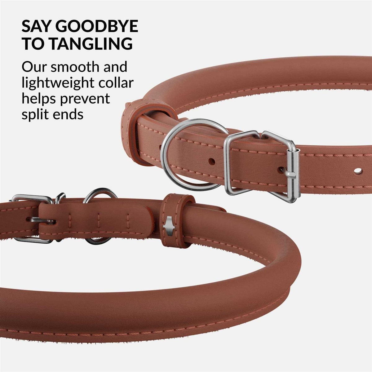 Rolled Leather Dog Collar L106