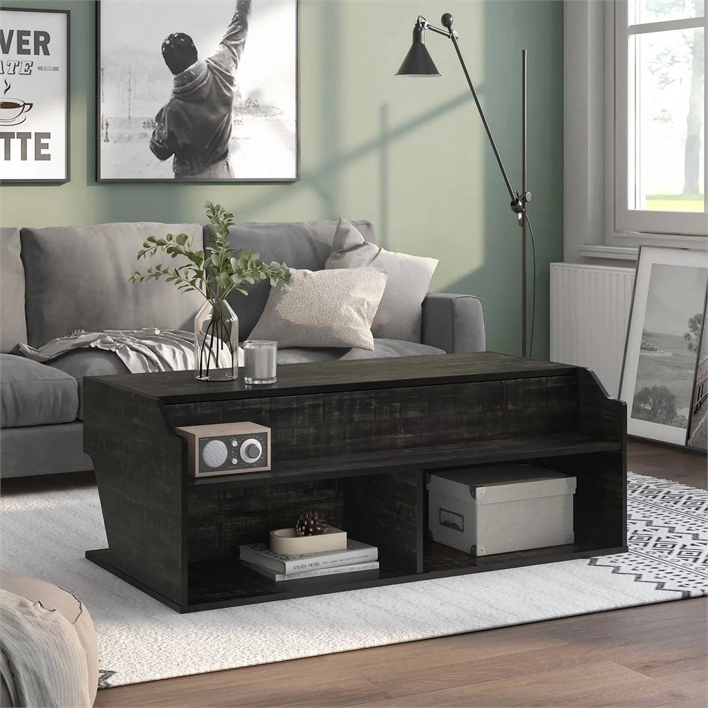 Birch Wood Lift-Top Coffee Table in Black G325279