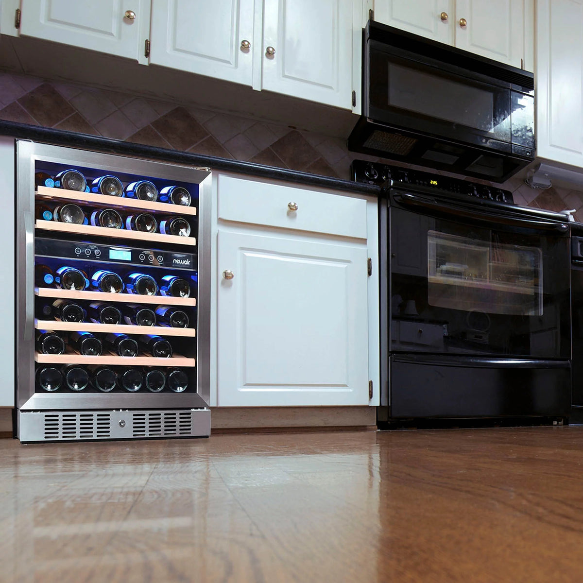 46-Bottle Dual-Zone Stainless Steel Wine Refrigerator U49766