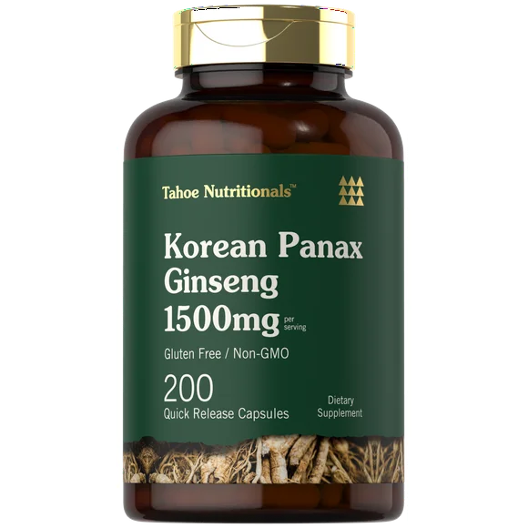 Korean Ginseng Extract Capsules 1500 mg 200 Count U76139