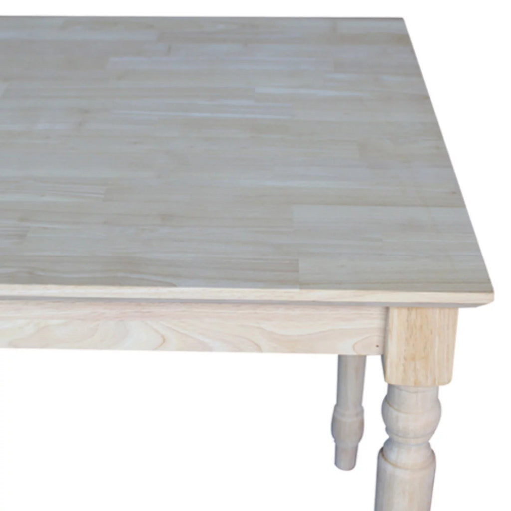 Unfinished 30" Solid Dining Table with Turned Legs B3766