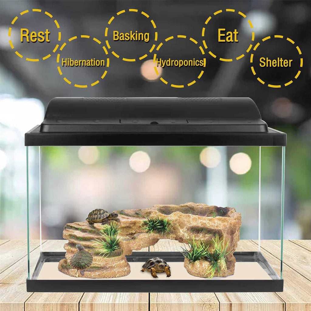 Resin Turtle Basking Platform Aquarium Decorations U626