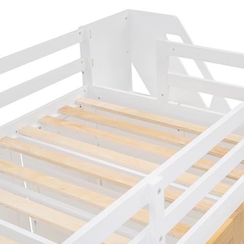 Twin Size Solid Wood Loft Bed with Storage Y659930