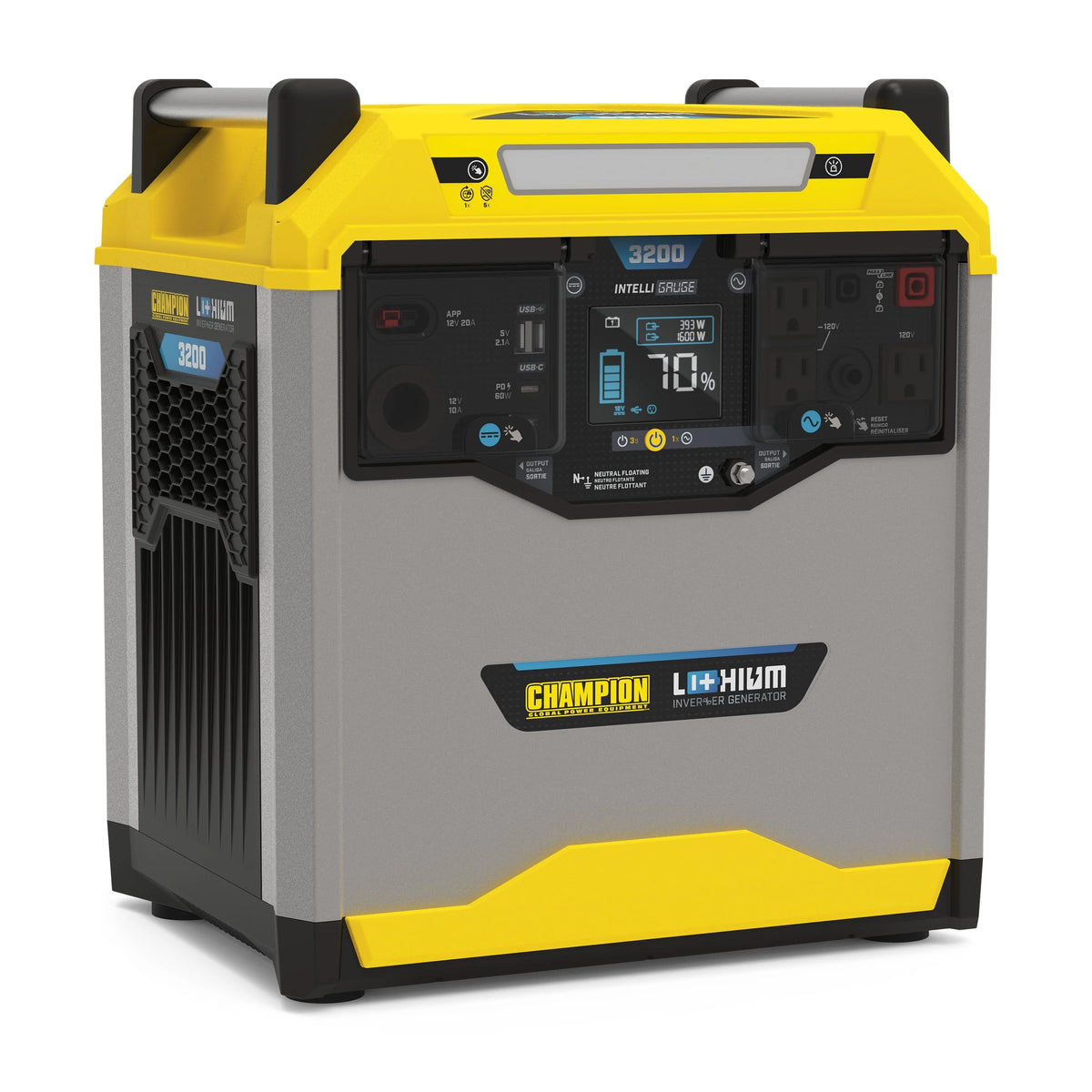 3200/1600-Watt Portable Lithium-Ion Battery Solar Generator G6851