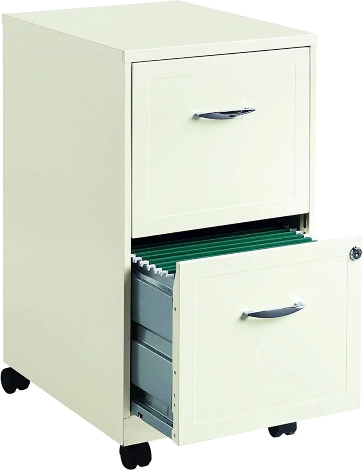 18 2 Drawer Mobile Vertical Metal File Cabinet Metallic Charcoal V1635