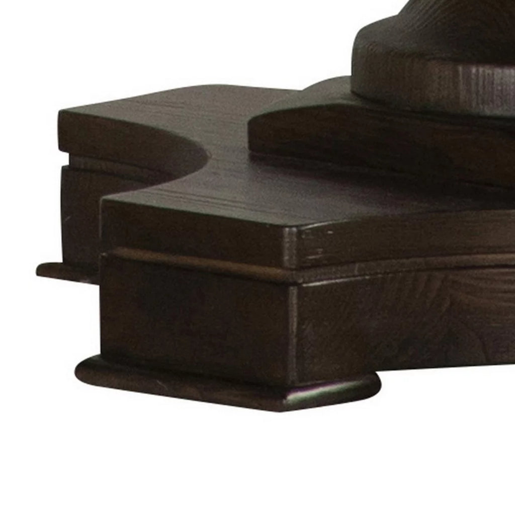 24 Inch Round Side End Table Dark Brown Z784593