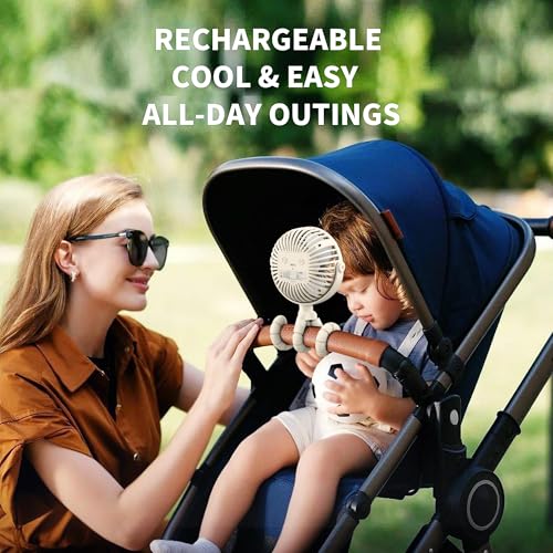 Battery Operated Stroller Fan Clip On Fan 3 Speeds Black D792158