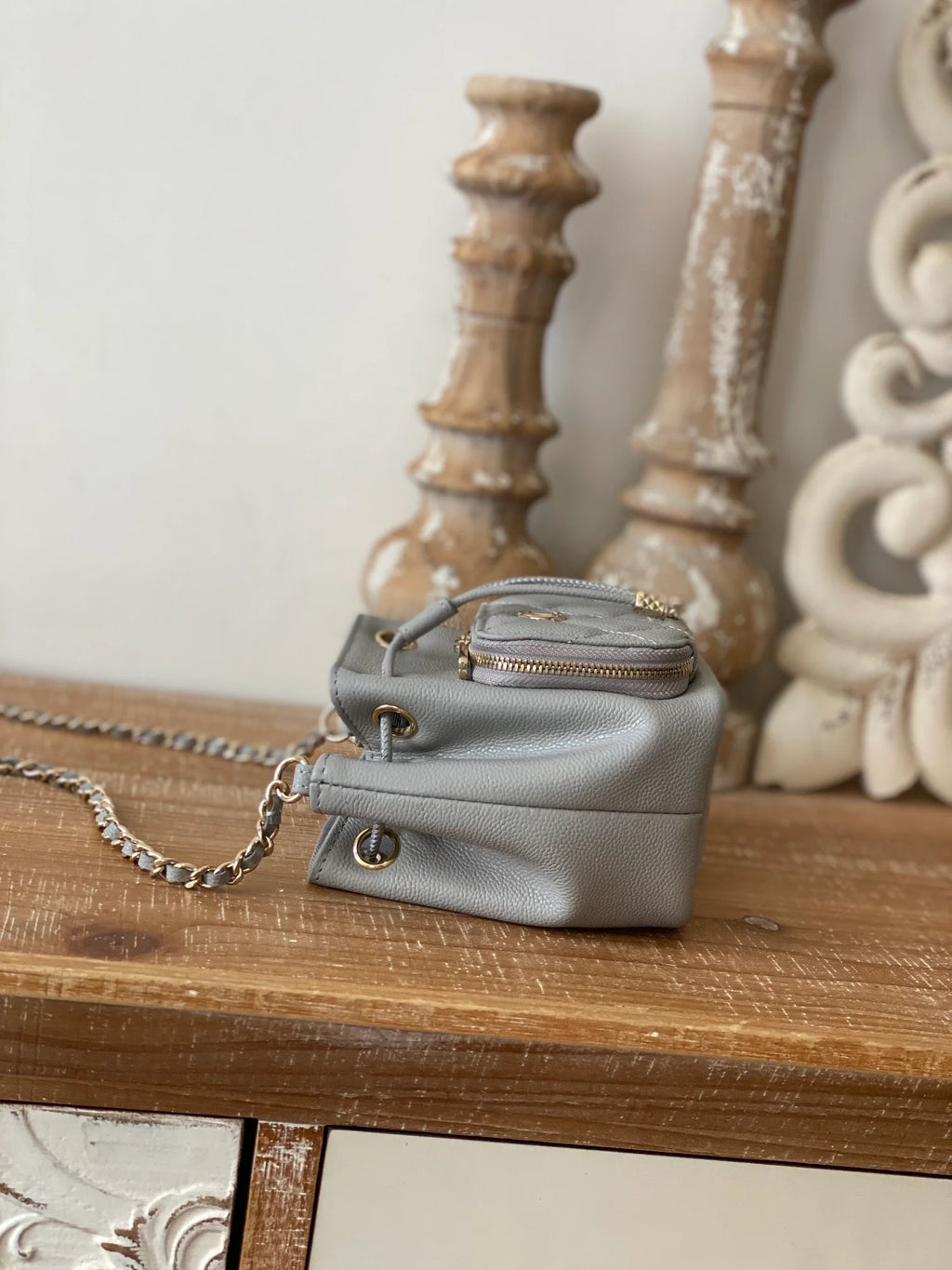 Mini Bucket Bag With Strap Gray C4348