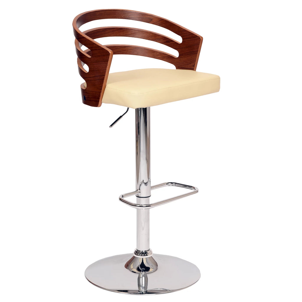 Cream Leather Swivel Barstool P7181