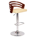 Cream Leather Swivel Barstool P7181