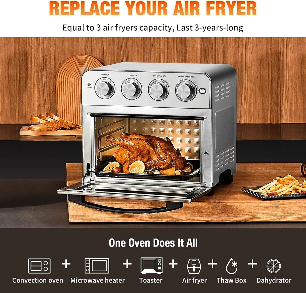 6 Slice 24.5QT Air Fryer Toaster Oven Combo, Stainless Steel K896445