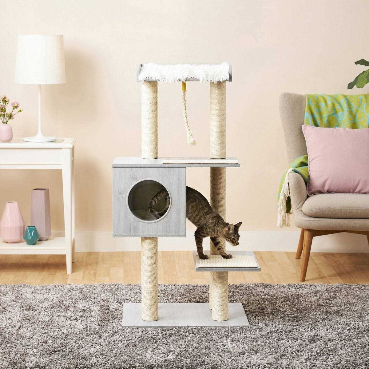 47.5-In Modern Cat Tree Condo H2262