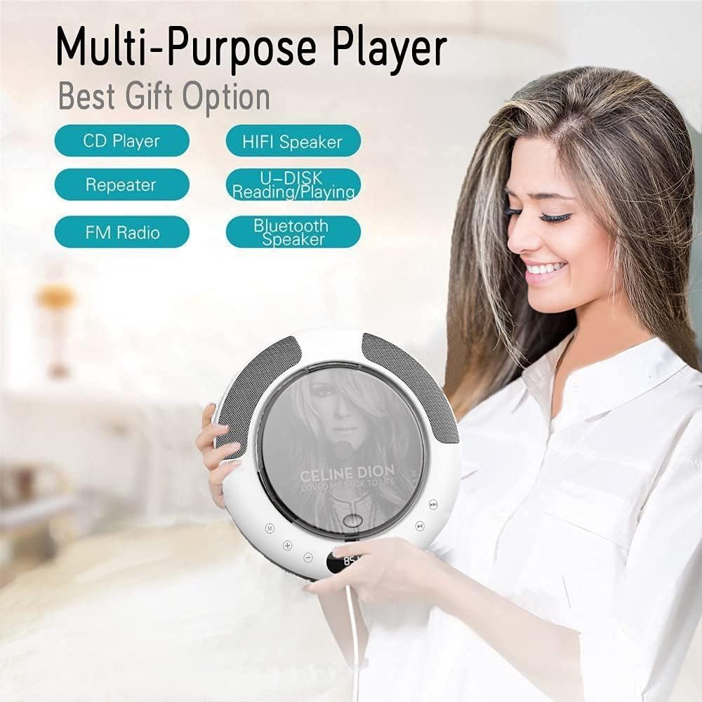 Portable CD Player with Bluetooth, FM Radio, Remote Control, Pack of 2 L1933
