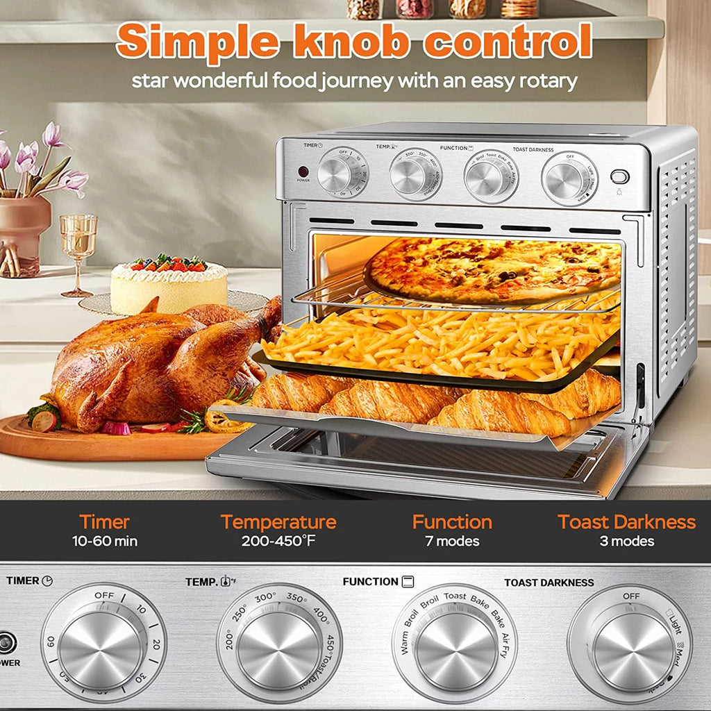 6 Slice 24.5QT Air Fryer Toaster Oven Combo, Stainless Steel K896445