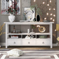 Solid Wood Console Table with 2 Storage Drawers and 1 Shelf, Black L705