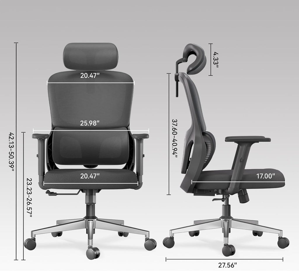 Black Ergonomic Swivel Office Chair with Adjustable Armrest and Headrest U407228