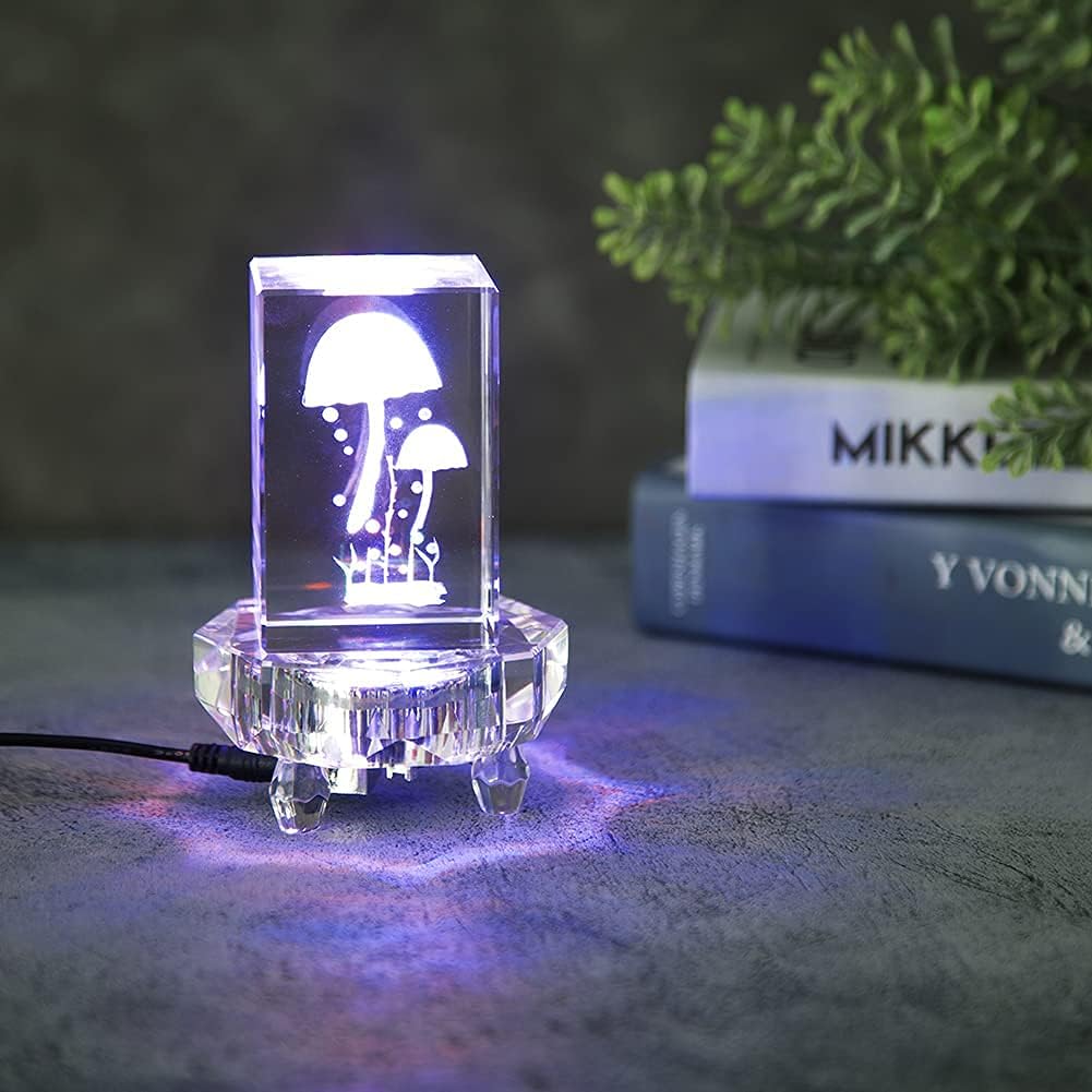 Crystal LED Light Base Multicolor Auto Flashing Pedestal K52762