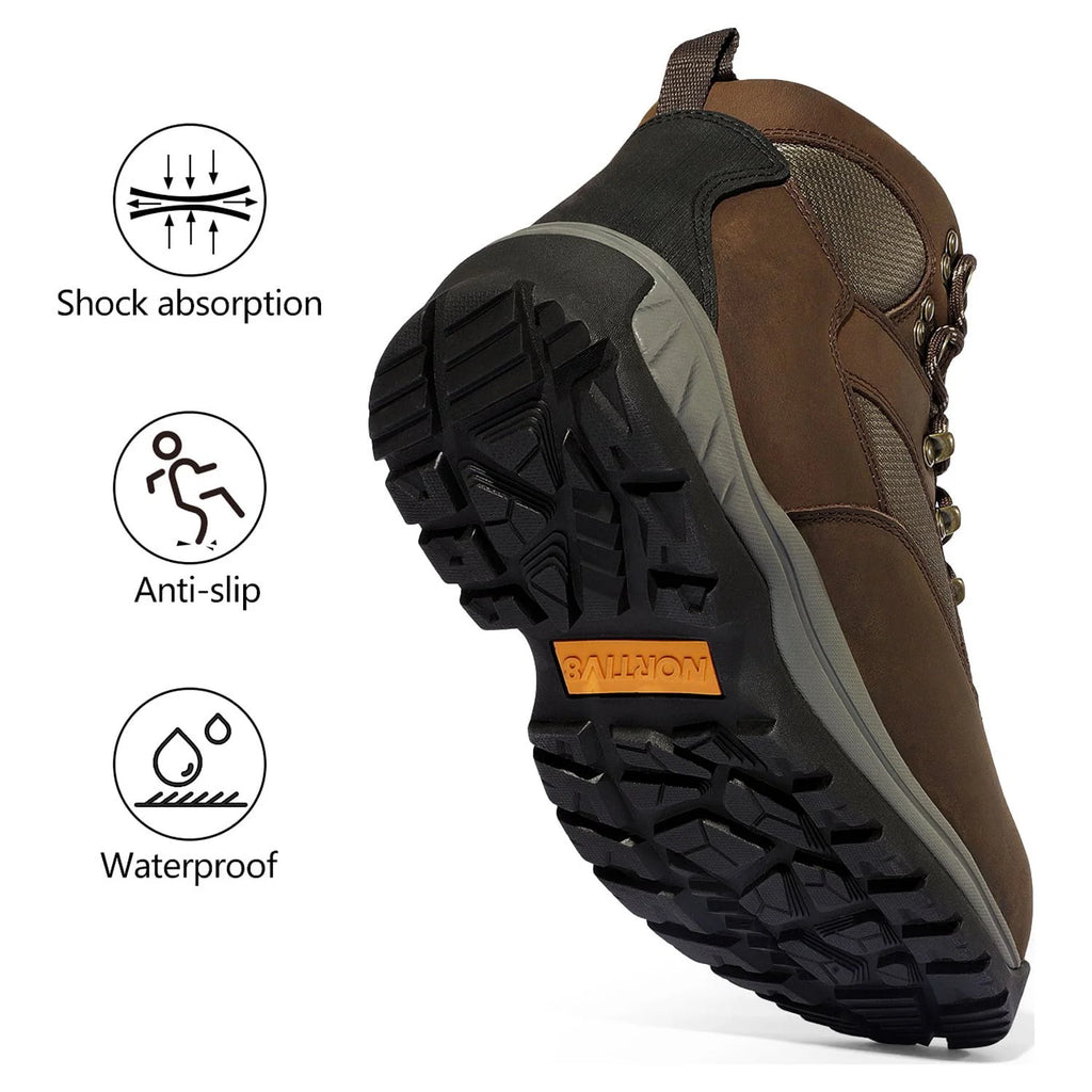 Waterproof Steel Toe Work Boots BROWN Size 8 H9096