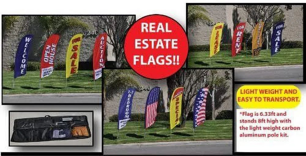 Flag Set with Flag Pole, Ground Stake, and Travel Bag R6967
