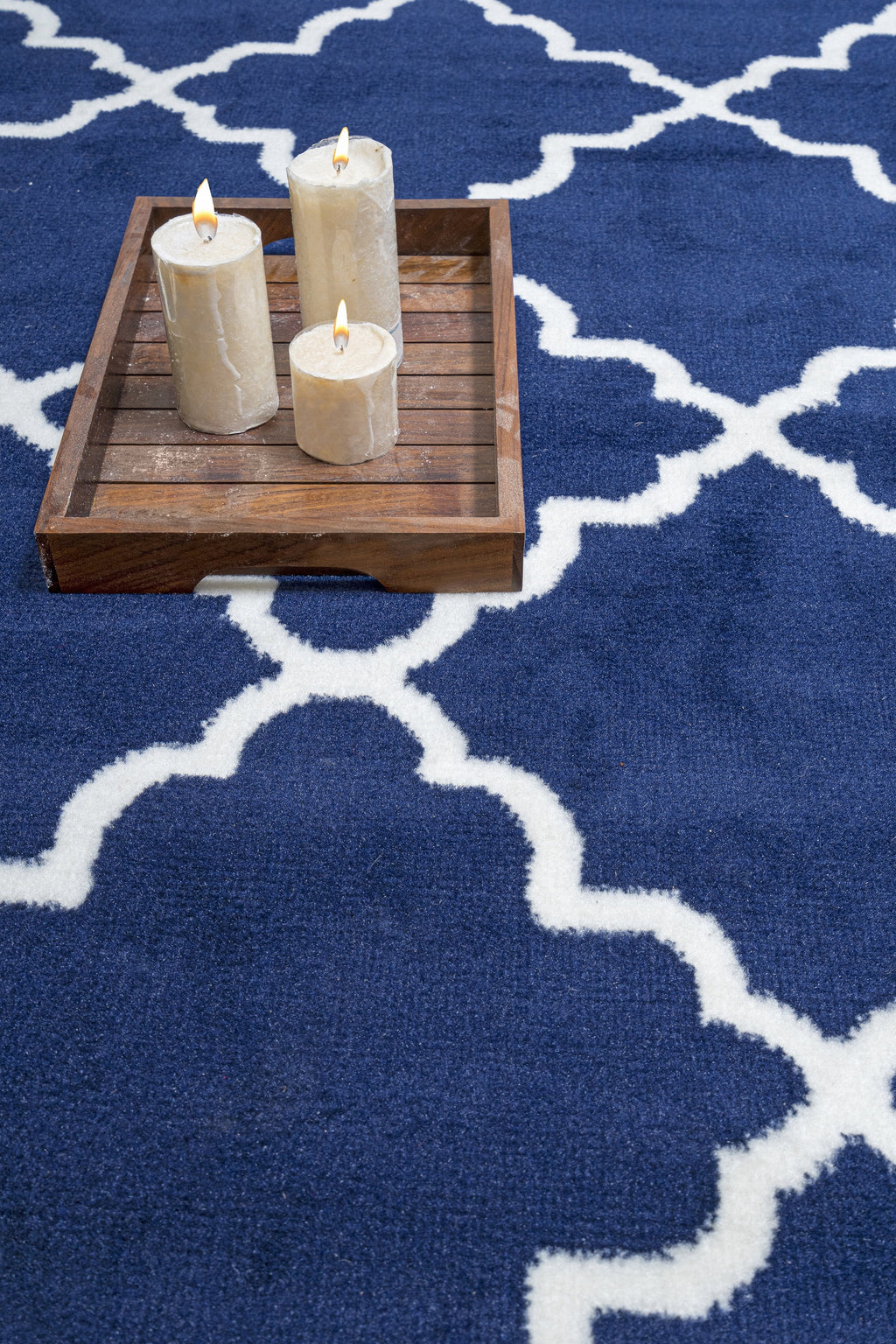 Blue Modern Geometric Area Rug S7494