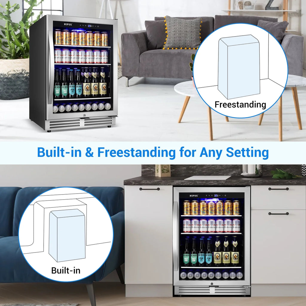 24 inch 140 Can Beverage Refrigerator Cooler Q570