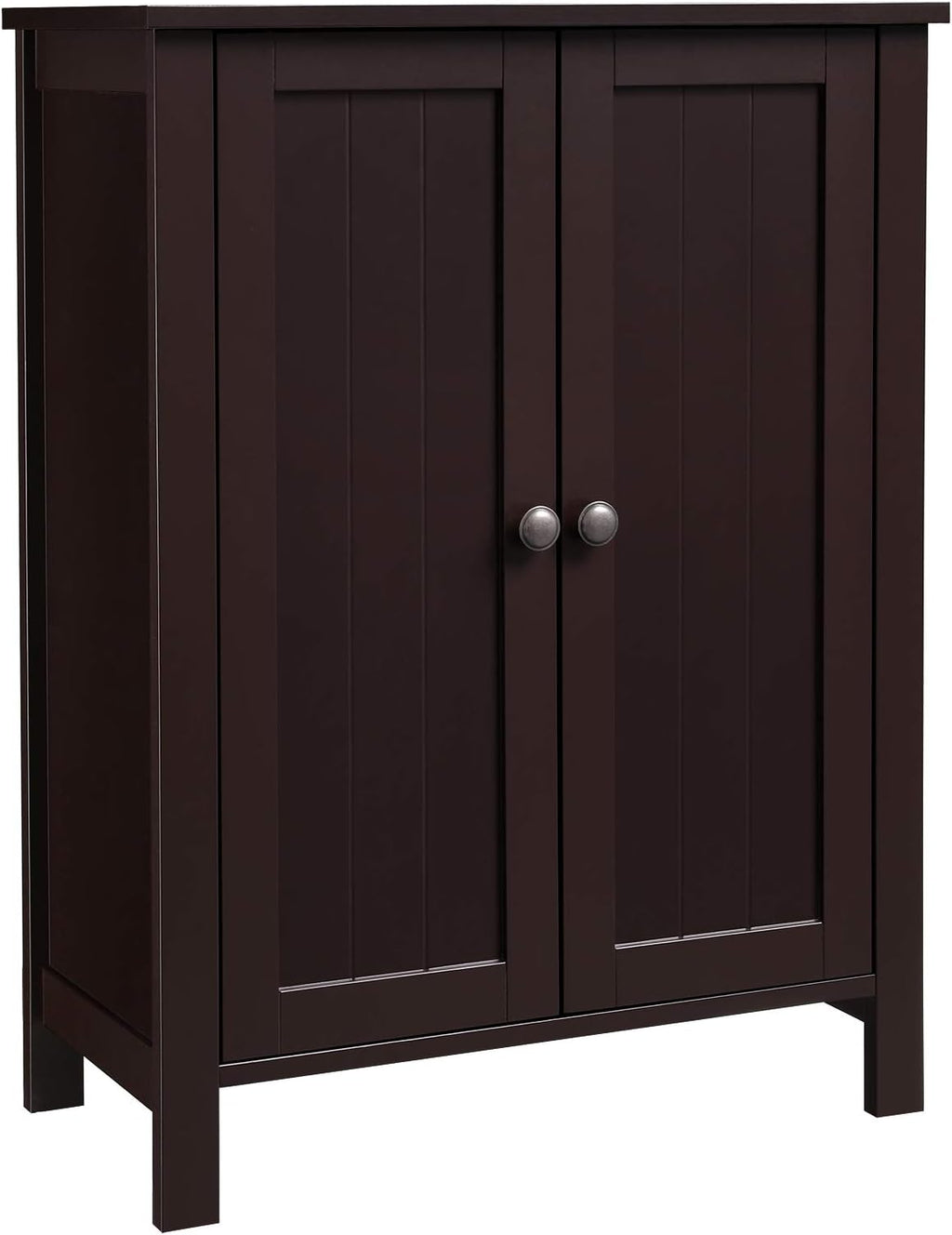 Bathroom Floor Storage Cabinet with Double Door Adjustable Shelf, 23.6 x 11.8 x 31.5 Inches White R87531
