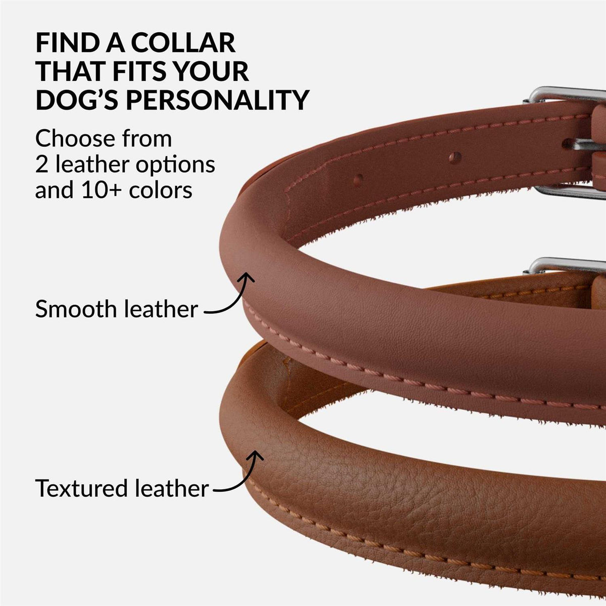 Rolled Leather Dog Collar L106