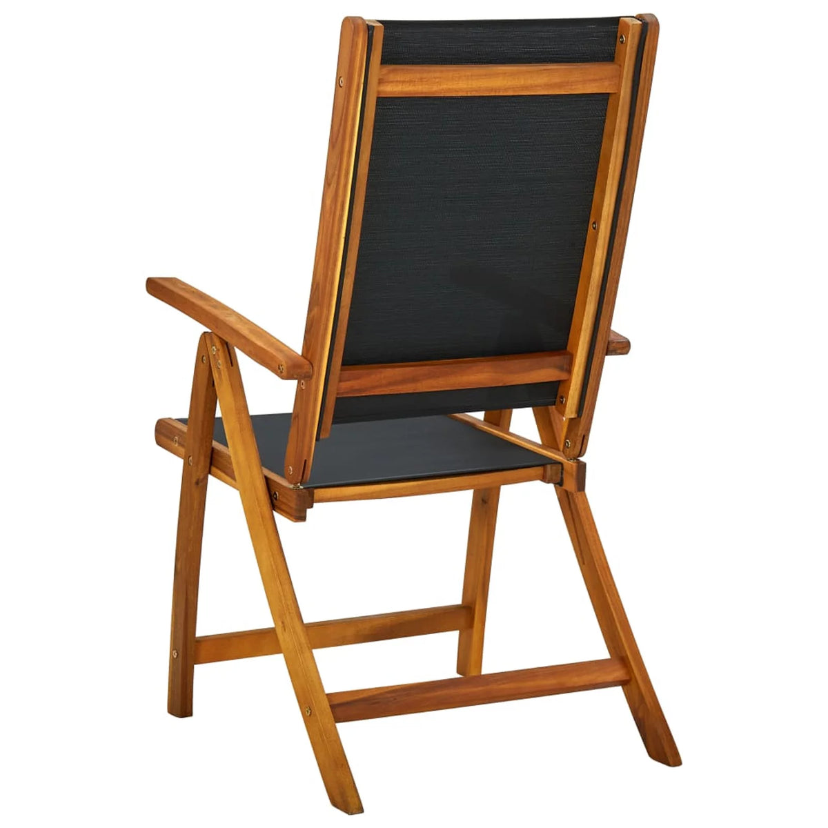 7 Piece Wooden Outdoor Patio Dining Set Folding Table 6 Foldable Adjustable Chairs Y52916