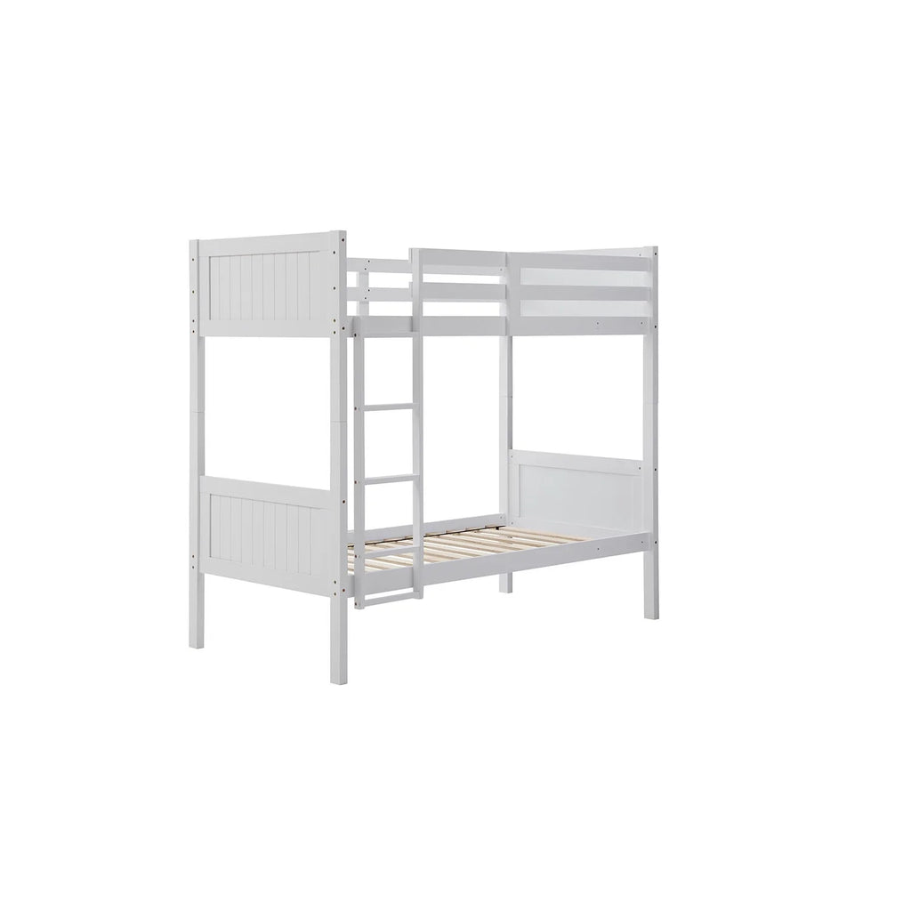 White Solid Wood Twin over Twin Bunk Bed Y986829