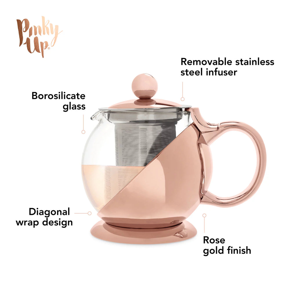 Rose Gold Glass Teapot with Infuser 24 Oz G716002