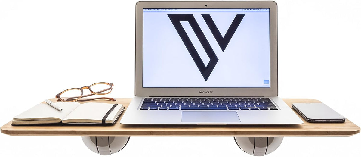 Portable Standing Desk, Height Adjustable, Carbonized Bamboo H835