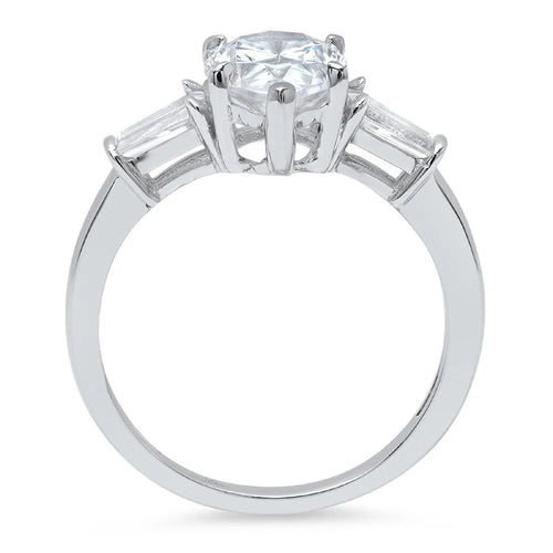 14K White Gold Three-Stone Engagement Ring N650488